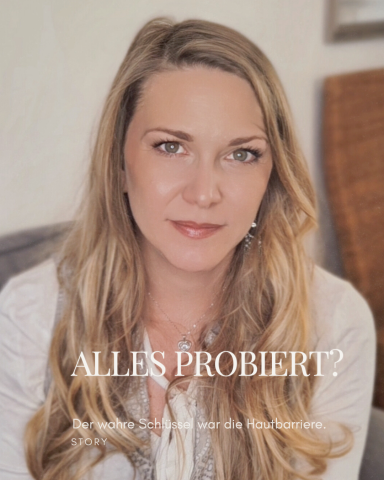 Porträt einer Frau mit langen, blonden Haaren und einem nachdenklichen Ausdruck.