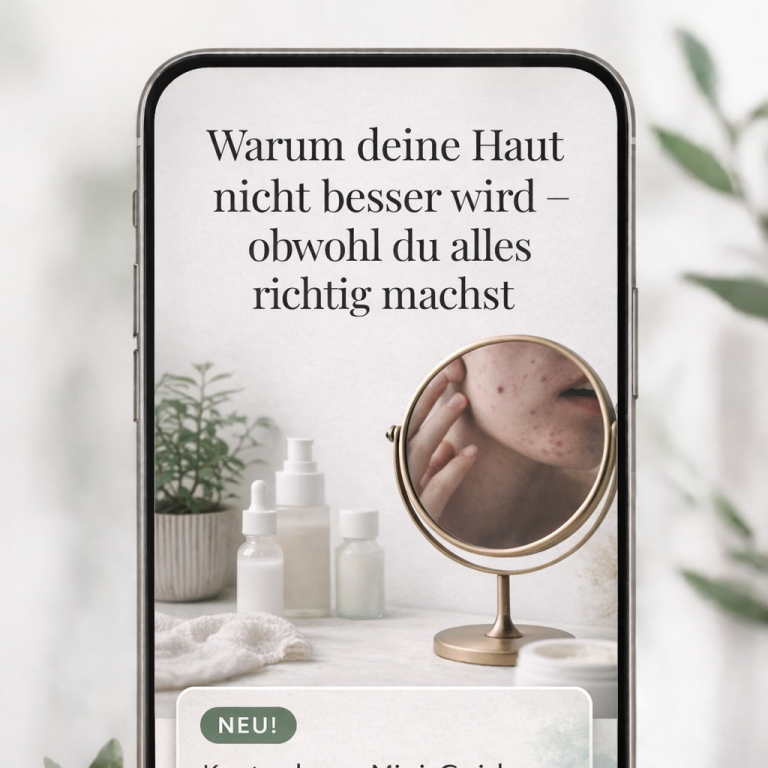 Junge Frau in einem Bademantel berührt nachdenklich ihr Gesicht.