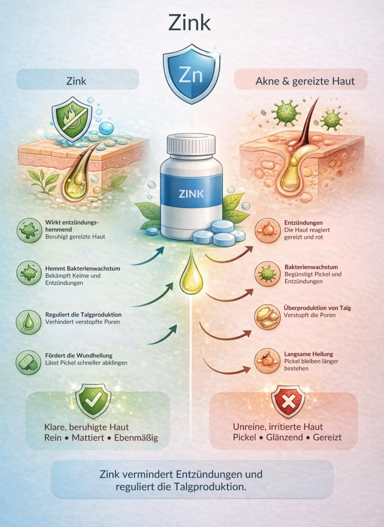 Zink-Vorteile für Haut und Immunsystem, einschließlich Regulierung und Unterstützung.