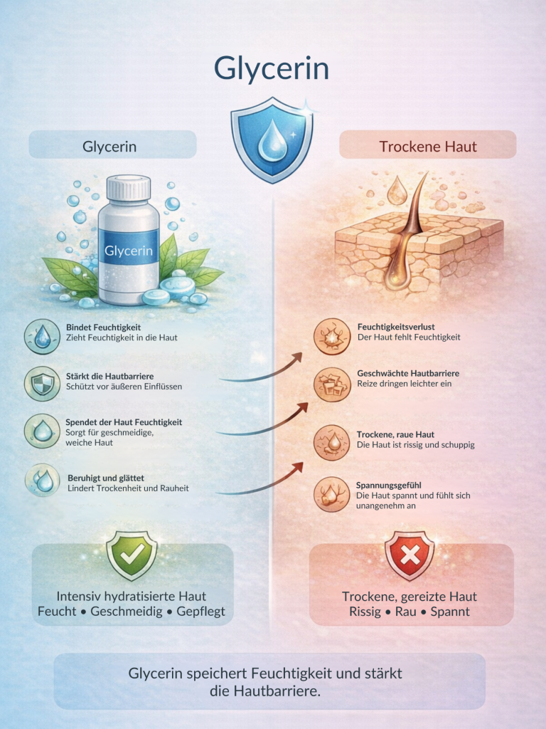 Glycerin-Vergleich: Vorteile für trockene Haut und Feuchtigkeitsversorgung.