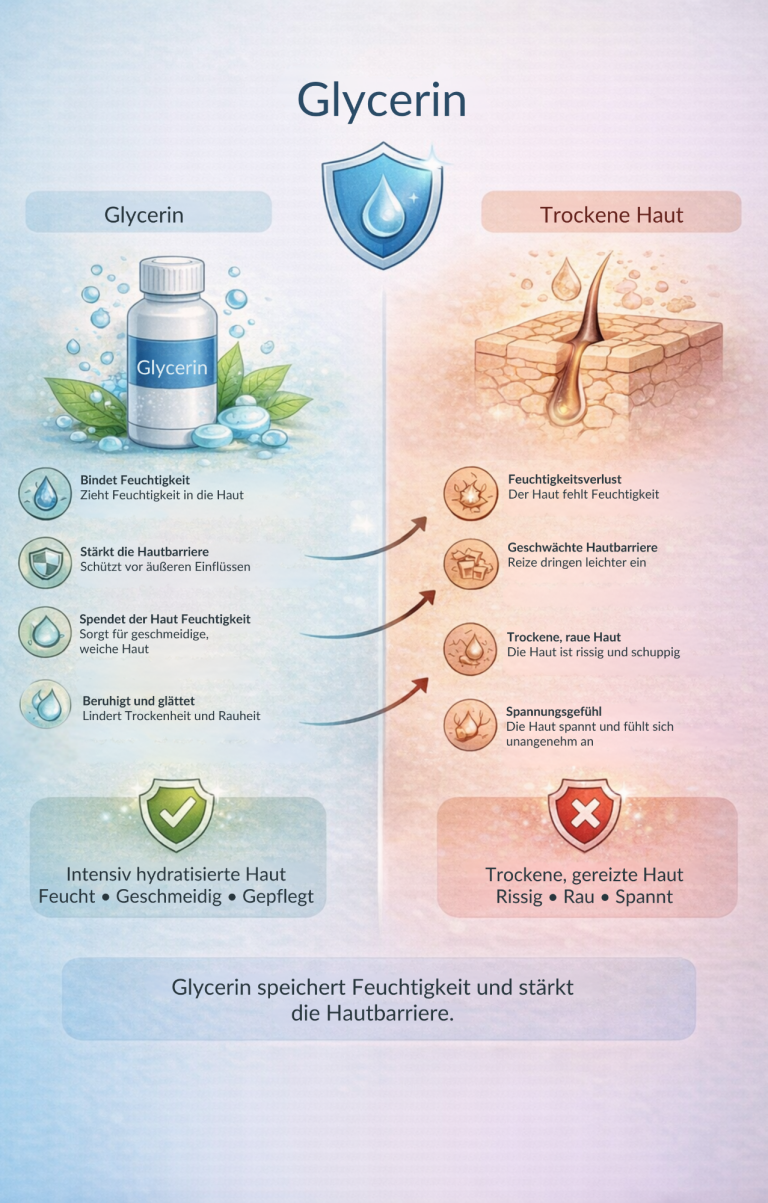 Glycerin-Vergleich: Vorteile für trockene Haut und Feuchtigkeitsversorgung.