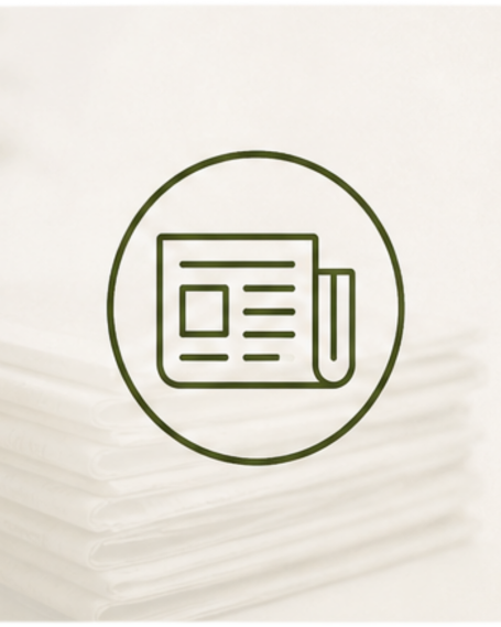Icon eines Zeitungsartikels auf einem Stapel Papier.